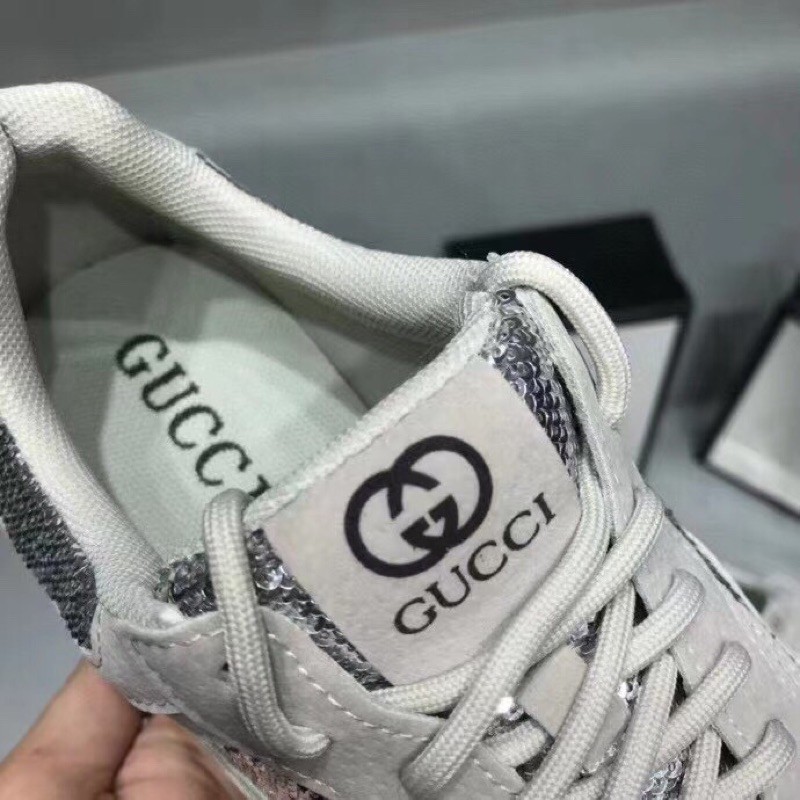 giày nữ đế ngoài bằng cao su nguyên bản chống mài mòn Đế ngoài cao khoảng 3Cm Đế trên siêu ôm chân gucci GC GG