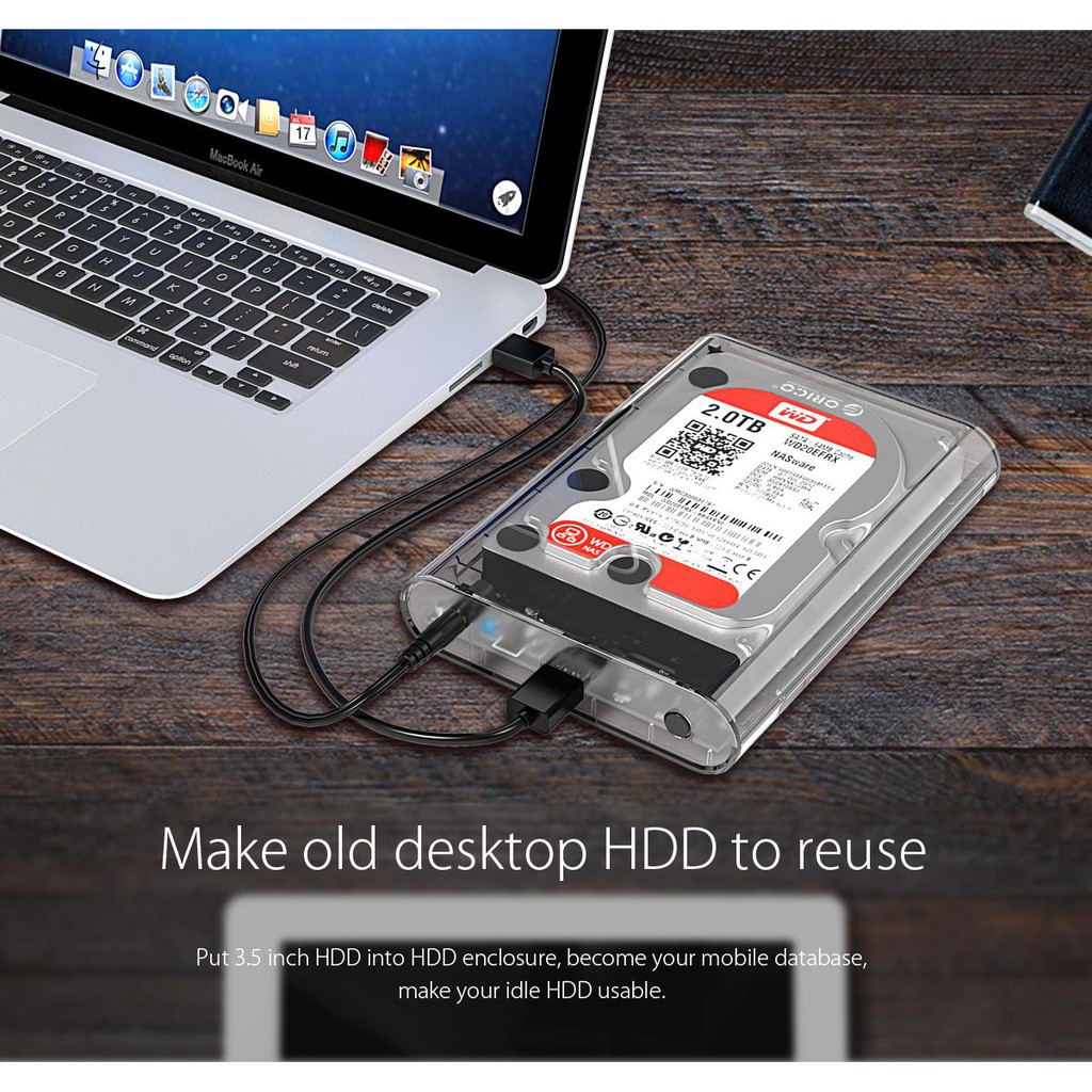 Hộp ổ cứng 3.5" SSD/HDD SATA 3 USB 3.0 ORICO 3139U3-CR( Trong suốt) - Hàng Chính Hãng | WebRaoVat - webraovat.net.vn