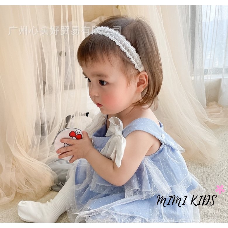 Băng đô voan trắng tiểu thư Mimi Kids cho bé gái BD11