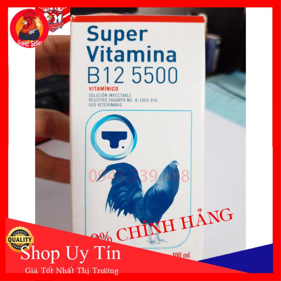 Super Vitamin B12 5500 10ml-Chích Gà Tăng Bo Tải Cựa-Nhập Khẩu USA