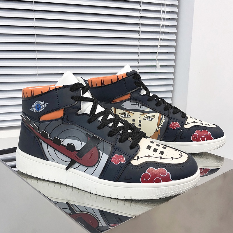 Giày thể thao cổ cao in hình anime Naruto thời trang cho nam size 36-44