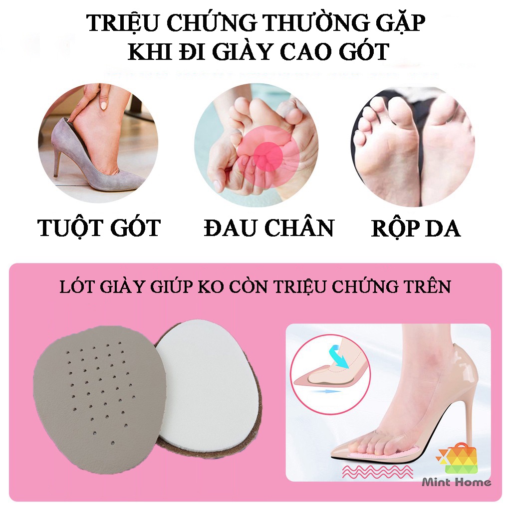 Miếng lót mũi giày 4D, gót giày cao gót nữ, chống rộng, thốn, đau chân, trầy chân, bảo vệ ngón chân gót sau (Bộ 2 miếng)