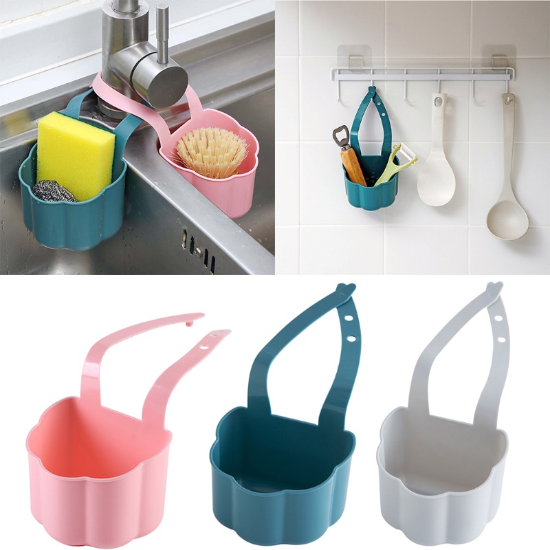 Giá đỡ miếng rửa chén / xà phòng gắn vòi nước tiện dụng cho nhà bếp / phòng tắm