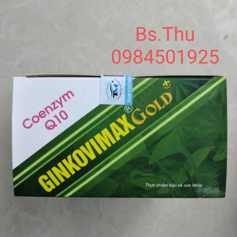 GINKOVIMAX GOLD Coenzym Q10 (hộp 100viên gingkovimax ) hỗ trợ tăng cường tuần hoàn máu