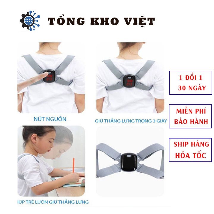 Đai chống gù lưng thông minh Smart Pose - Đai chống gù cảm ứng rung, nhắc nhở sai tư thê, dùng cho trẻ em - Nolan Store