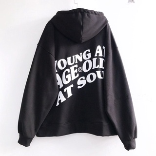 Áo khoác nỉ đen Unisex form rộng