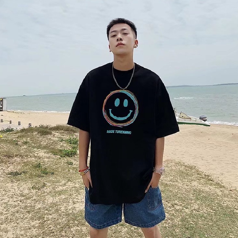 Áo Thun Mùa Hè Dáng Rộng In Chữ Phong Cách Hip Hop Hàn Quốc Có size Lớn M-8XL Cho Nam Giới