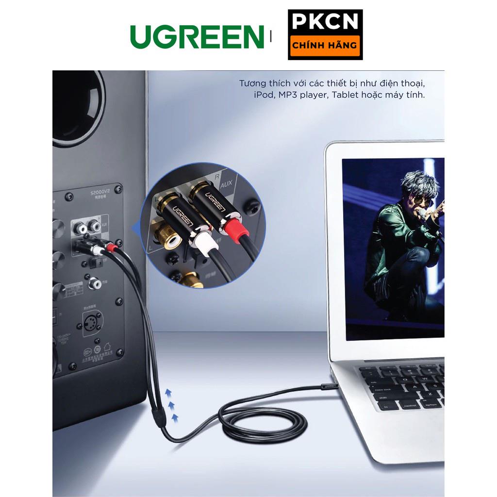 Dây Audio 3.5mm ra 2 đầu RCA  UGREEN AV116