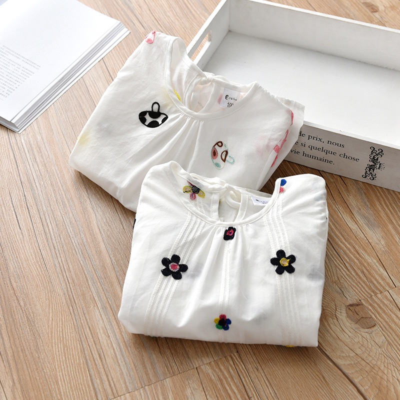 Áo thun IQ ANGEL cotton tay dài cổ tròn phong cách Hàn Quốc thời trang mùa xuân cho bé gái