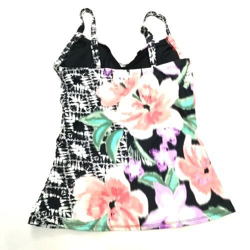 Đồ bơi nữ Beach House hai dây rút dây trước đen trắng phối in hoa H40057 ( TH8944 ) | BigBuy360 - bigbuy360.vn