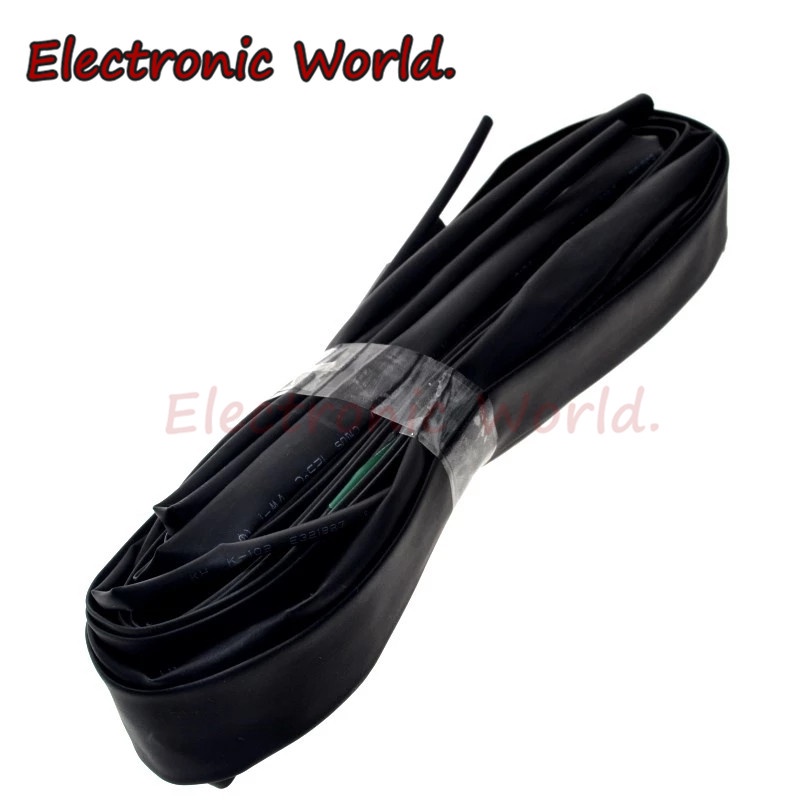 1m Ống Co Nhiệt Màu Đen 1M 1mm 1.5mm 2mm 2.5mm 3mm 4mm 4.5mm 5mm 6mm 7mm 8mm 10mm 12mm 16mm 18mm