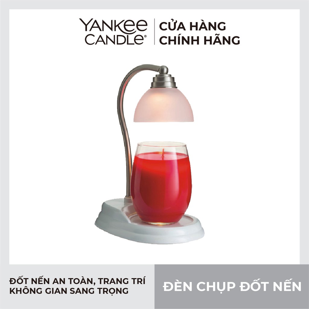 Đèn chụp đốt nền Yankee Candle màu trắng bạc