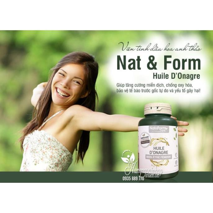 Viên uống tinh dầu hoa anh thảo  Tinh dầu hoa anh thảo hữu cơ NAT & FORM