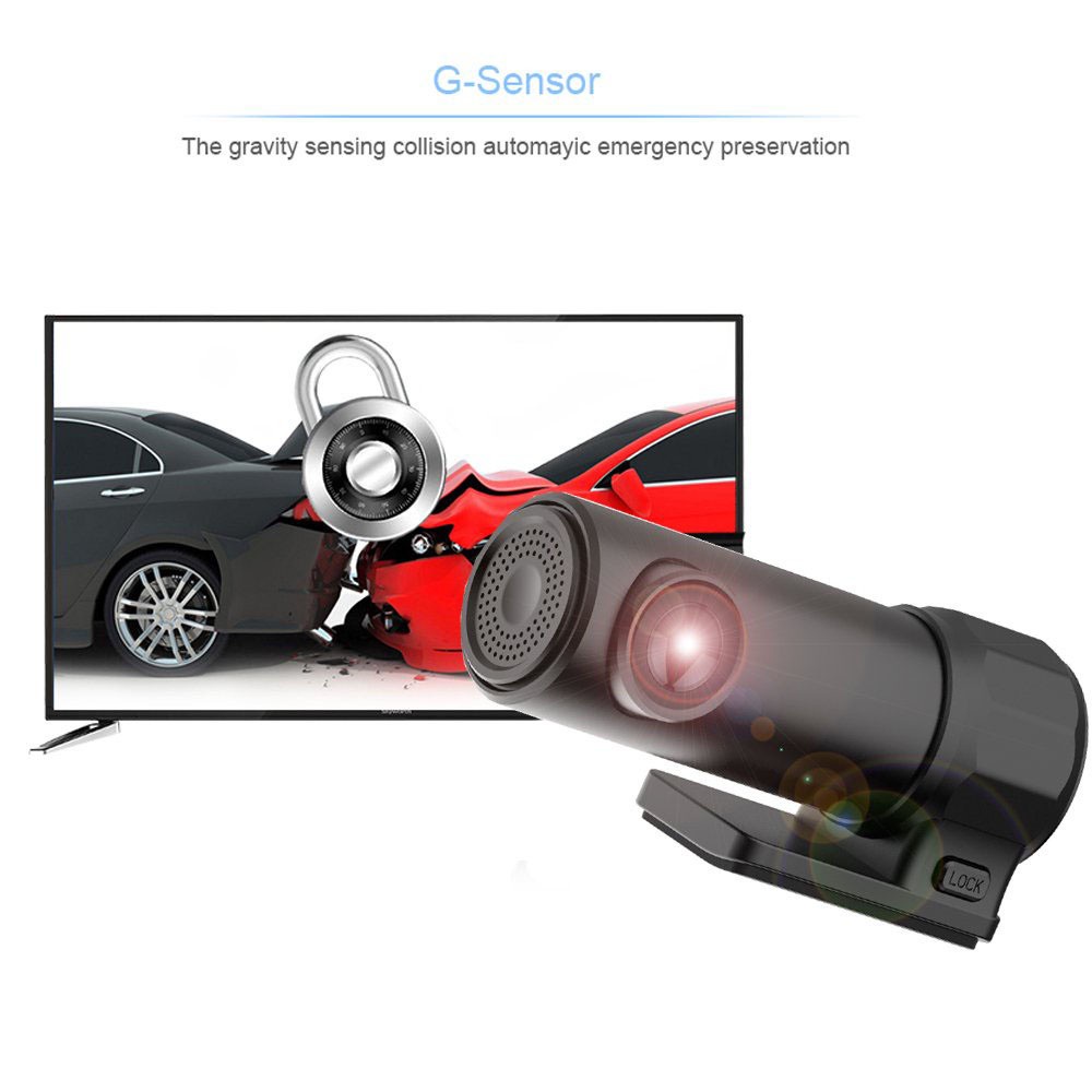 LANFY Mini Tachograph Automobile Driving Recorder Dash Cam 1080P Vehicle Dashboard Camera Car DVR Camera WIFI G-sensor Car Electronics Vision Dashcam/Multicolor