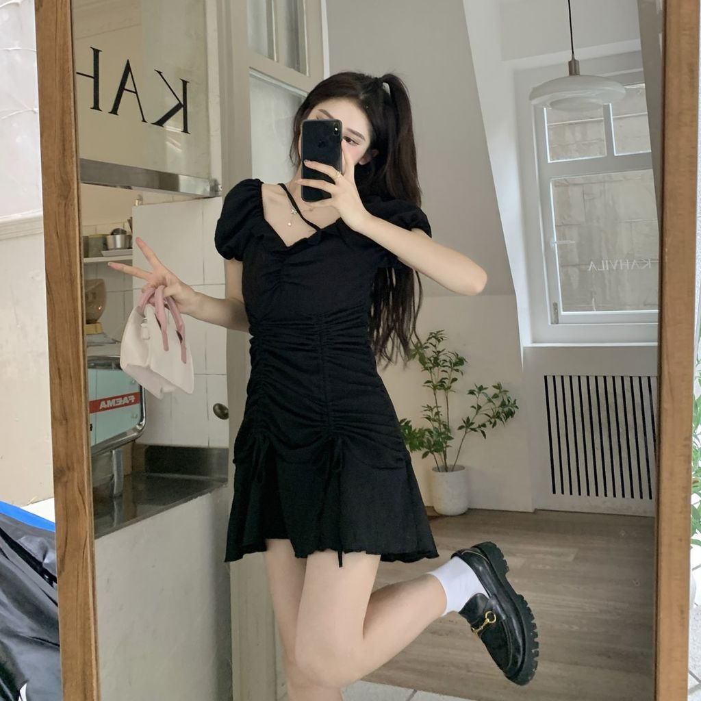 Đầm Ngắn Tay Lưng Cao Cỡ Lớn Phong Cách Mùa Hè Mới