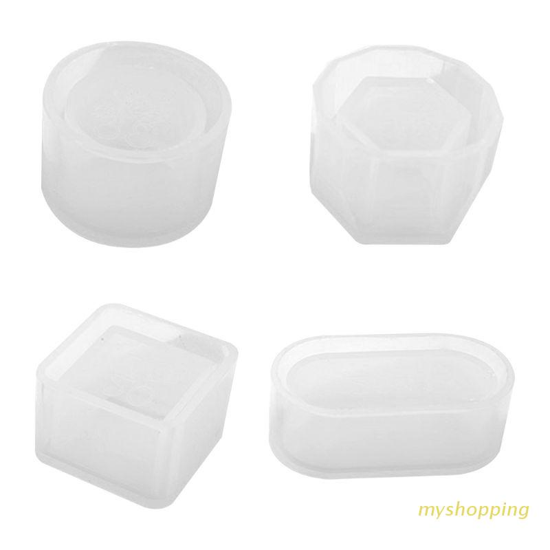 Set 4 khuôn silicone hình lục giác làm chậu hoa DIY