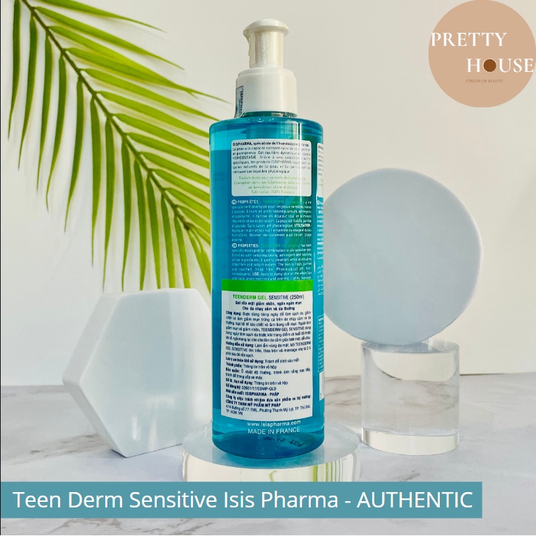 Gel/Sữa Rửa Mặt Giảm Nhờn Ngừa Mụn Isis Pharma Teen Derm Gel Sensitive