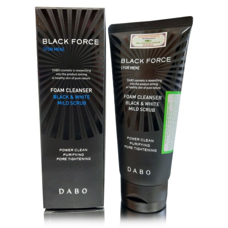 [ Chính Hãng ] Sữa Rửa Mặt Nam Than Hoạt Tính Black Force Dabo Hàn Quốc (120ml)