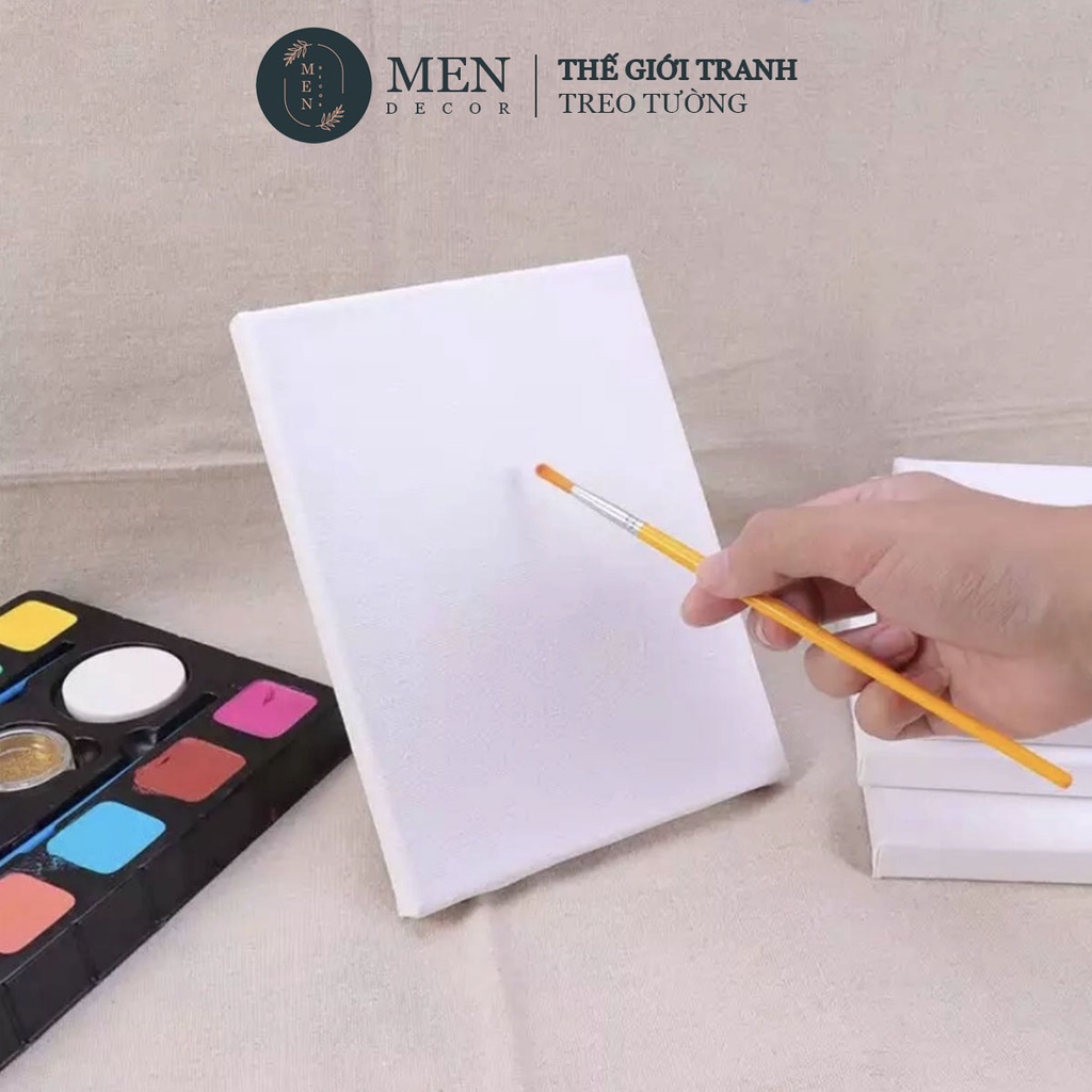 Toan vẽ tranh sơn dầu khung canvas trắng căng sẵn size nhỏ - MEN DECOR