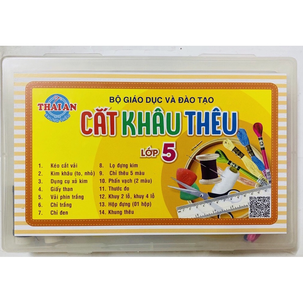 Bộ 14 Dụng Cụ Kỹ Thuật Cắt Khâu Thêu Dùng Cho Học Sinh Lớp 5 Chất Lượng Cao Màu Sắc Kiểu Dáng Đa Dạng Đẹp Nhẹ