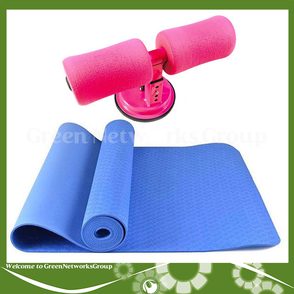 Combo dụng cụ tập bụng hút chân không và thảm Yoga 4mm tặng kèm túi đựng thảm ( Màu Ngẫu Nhiên ) Greennetworks