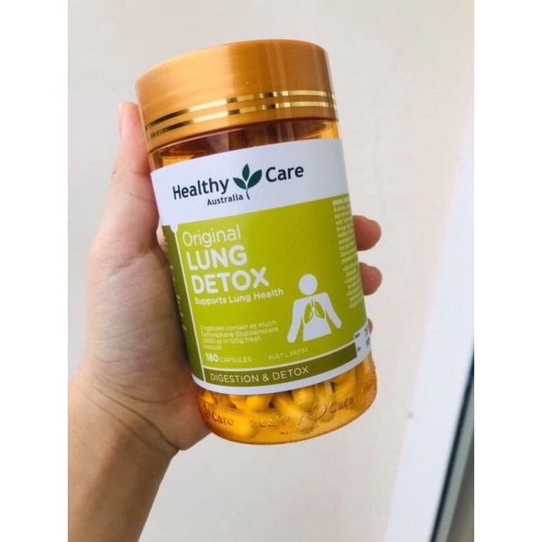 Viên uống thải độc phổi Healthy Care Lung Detox 180 viên