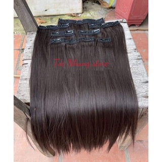 Tóc nối Kẹp Phím 9 mảnh (ảnh thật) loại thẳng. Tóc giả nữ, kẹp làm dài và phồng tóc. Nối tóc tại nhà