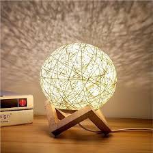 Đèn ngủ để bàn Quả cầu mây Độc đáo