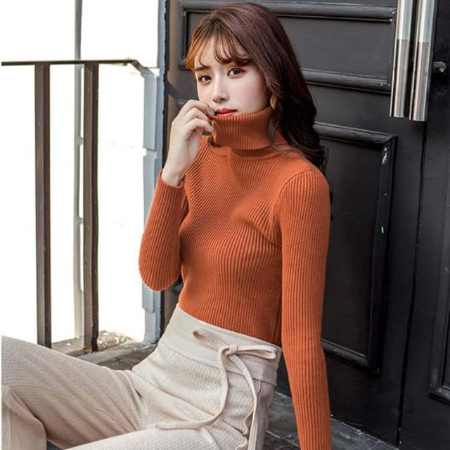 Áo len cao cổ nữ Quảng Châu