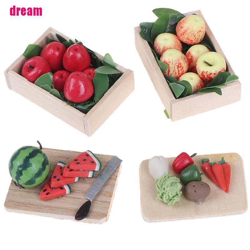 Hộp Rau Củ Mini 4 Kiểu Tỉ Lệ 1: 12 Trang Trí Nhà Búp Bê