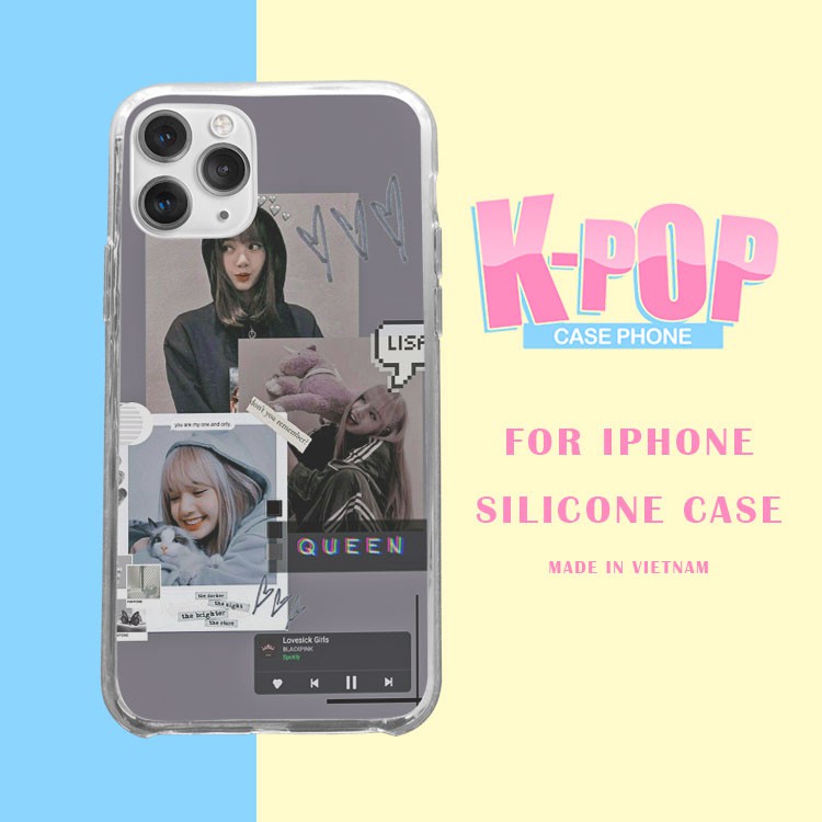 Ốp lưng ip Lisa aesthetic đáng yêu cho Iphone 7/7Plus/8/8Plus/X/Xs/Xs Max/11/11 Promax/12/12 Promax BLULSA0073