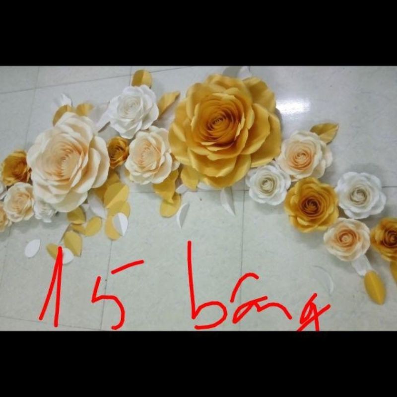 SEt 15 hoa giấy to nhỏ đủ size nhiều lá