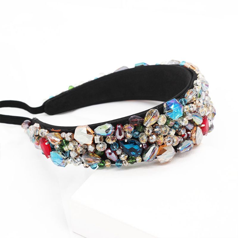 Băng Đô Co Giãn Đính Đá Nhiều Màu Sắc Phong Cách Baroque