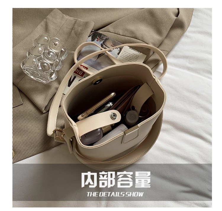 2021 New-Bucket Bag Wild Simple Portable Handbag Premium Sense of a Small Minority of France Shoulder Messenger Bag