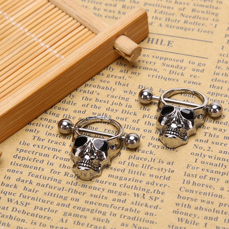 Khuyên xỏ cơ thể hình đầu lâu bằng thép không gỉ độc đáo