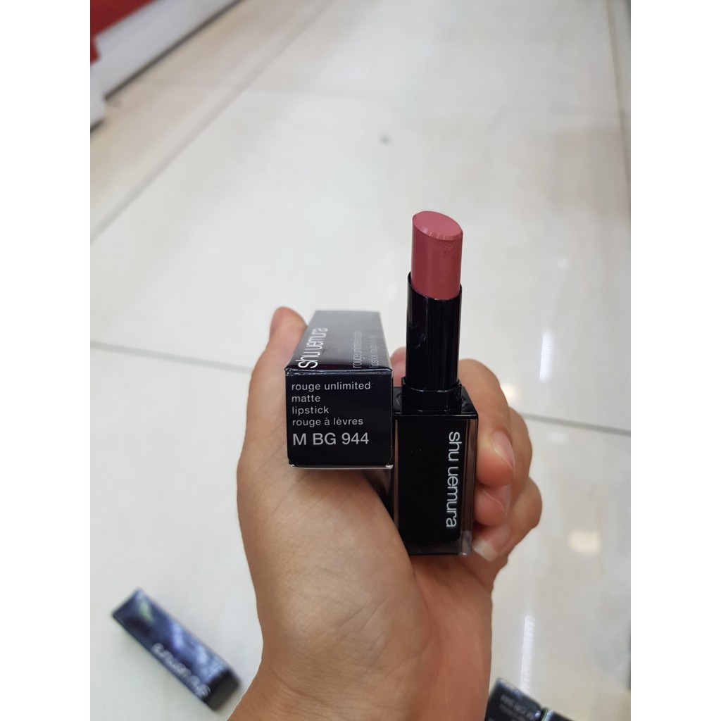 Son SHU UEMURA Rouge Unlimited supreme matte vỏ đen BG944,946,954/OR 585,587/CR344