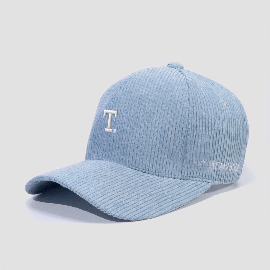 Mũ Lưỡi Trai Nón Kết Nhung Cao Cấp Thêu Chữ T Nhung Gân 480B Phong Cách Ulzzang Form Unisex Nam Nữ - Hazo