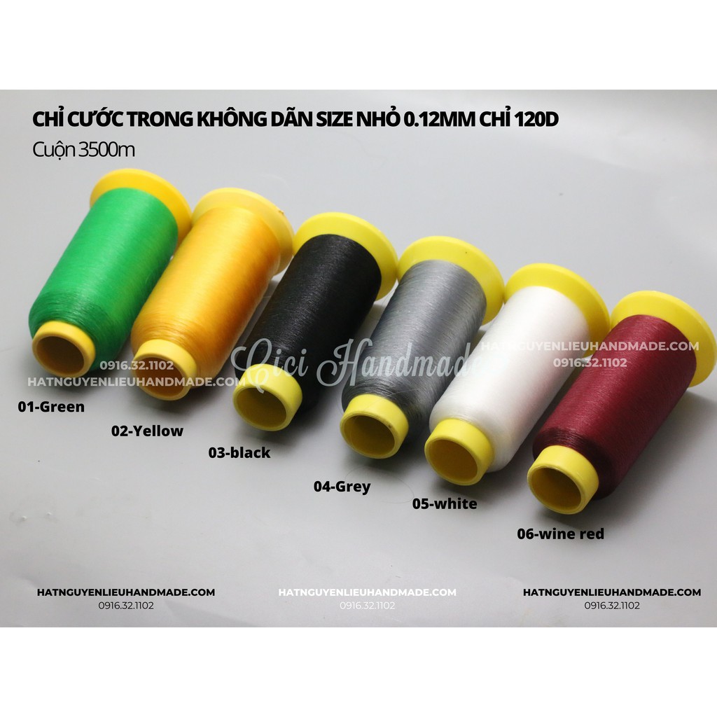 Cuộn to Chỉ may cước trong, mảnh không dãn size 0.12mm chỉ cước 120D - chuyên may, đính váy đá, cườm, thêu