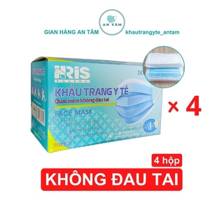 Combo 4 hôp khẩu trang y tế Iris Phamra quai mềm chống đau tai