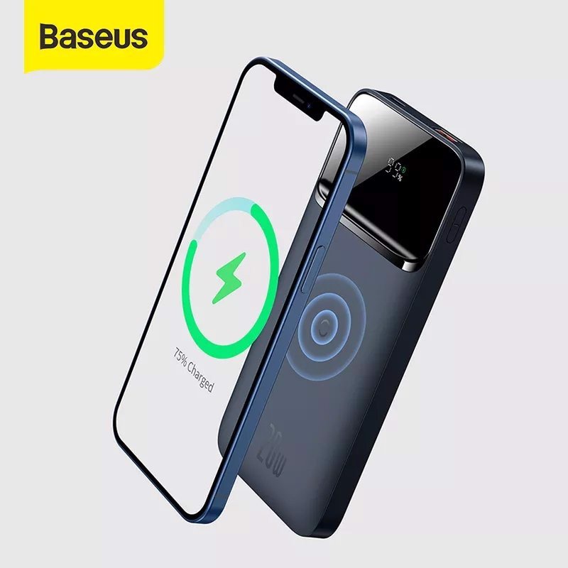 Pin dự phòng sạc nhanh không dây tích hợp nam châm 10000 mAh Baseus Magnetic Wireless Quick Charging Power Bank