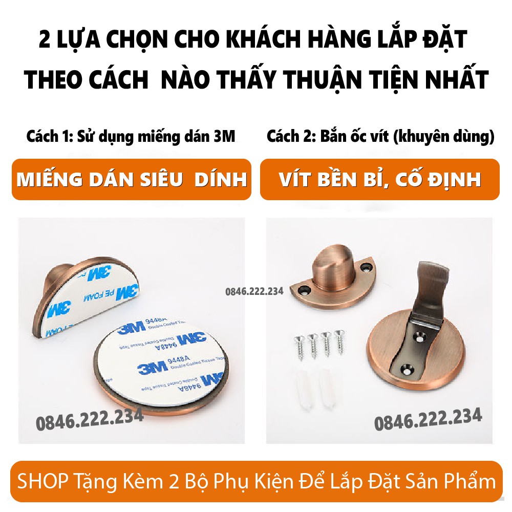 Chặn cửa chống va đập   Nam châm tự hút thông minh, INOX 304 không rỉ tét, giúp hạn chế va đập cho cánh cửa