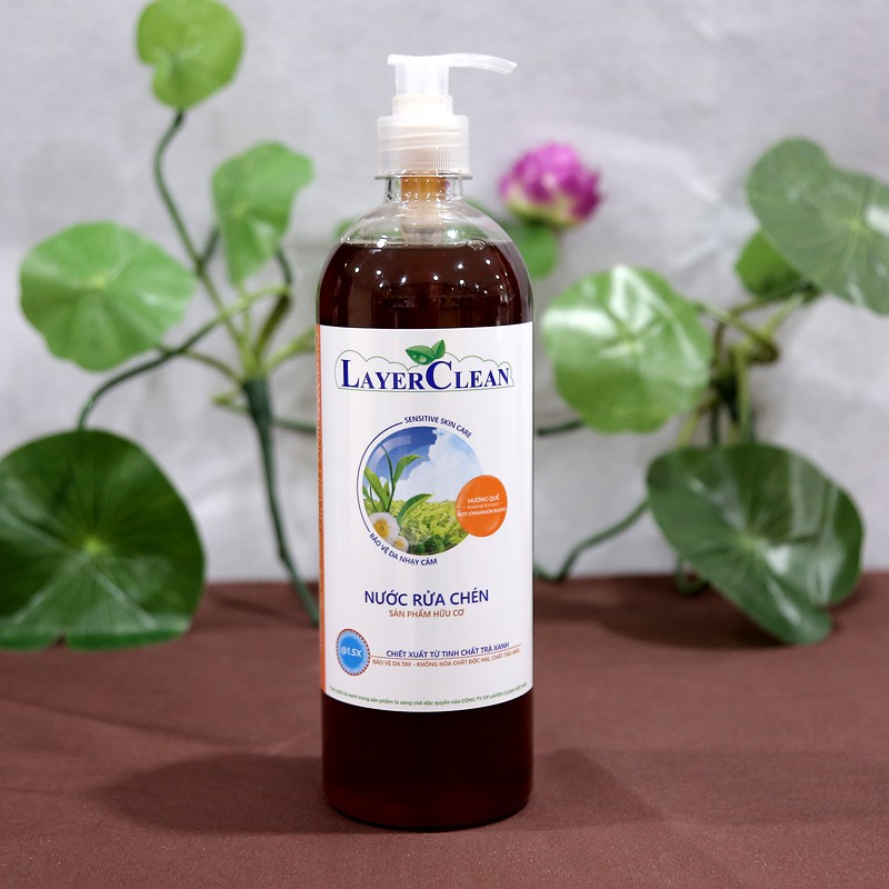 {HÀNG CHÍNH HÃNG} Nước Rửa Chén Bát Organic Hương Quế 800ml Layer Clean Hữu Cơ Không Chứa Hóa Chất An toàn cho da