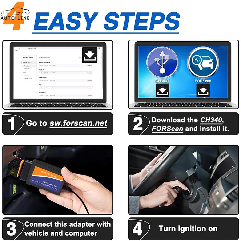 Dây Cáp Chuyển Đổi USB OBD2 Cho Hệ Thống Kiểm Tra Xe Hơi Windows OBD2 SHOPCYC7720