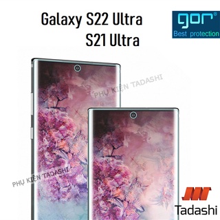 Bộ 3 Miếng Dán Dẻo Gor Samsung S22 Ultra, S21 Ultra, Note 20 Ultra Dán Full Màn 3D, Trong Suốt Bo Viền Cong - Hãng Gor