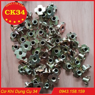 Tán chấu m6. Tán chấu đóng gỗ phi 6 túi 100 con đai ốc chấu bắt gỗ, tán hoa mai
