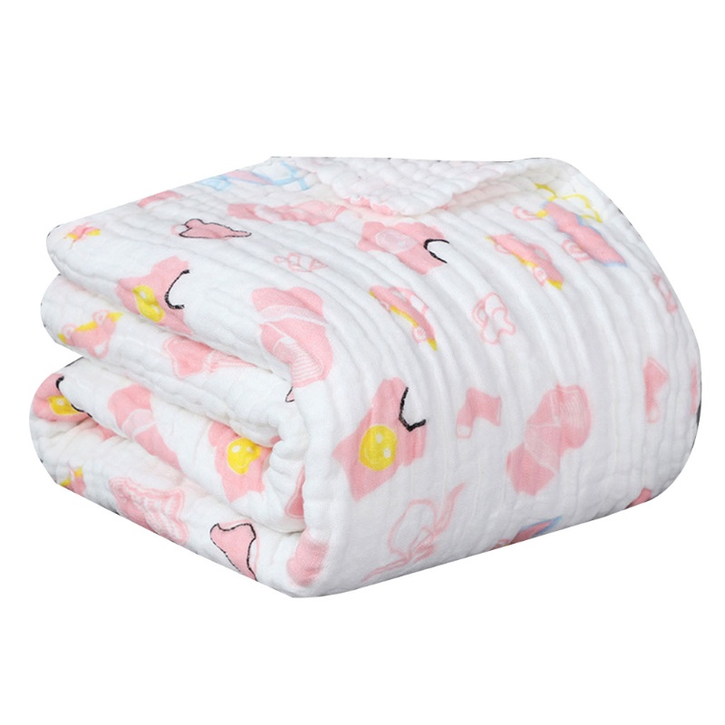 Chăn Quấn Em Bé Chất Liệu Cotton 6 Lớp 110x110cm Thiết Kế Dễ Thương