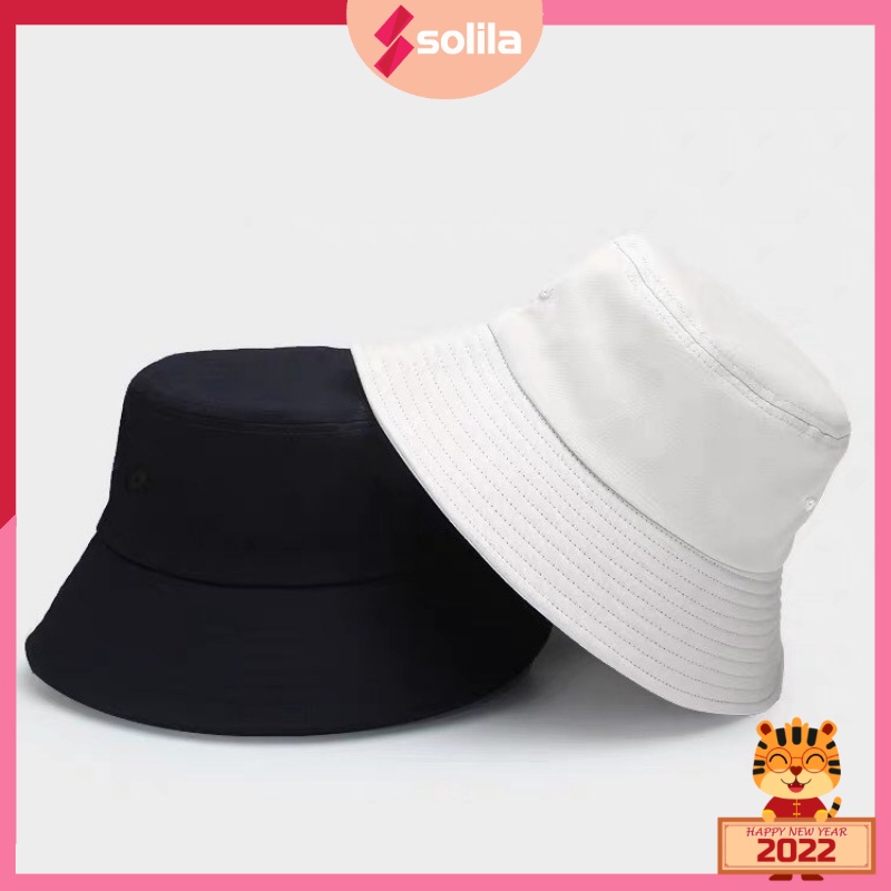 Mũ bucket vành tròn tai bèo trơn 1 mặt dành cho nam nữ phong cách unisex