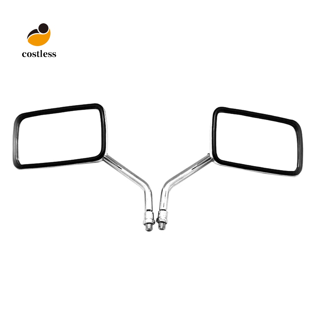 Bộ 2 Gương Chiếu Hậu Hình Chữ Nhật 10mm Gắn Tay Lái Xe Máy