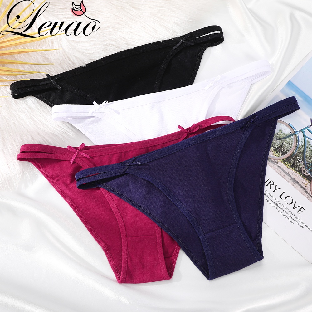 Quần lót LEVAO dành cho nữ vải cotton thiết kế lưng thấp thoải mái