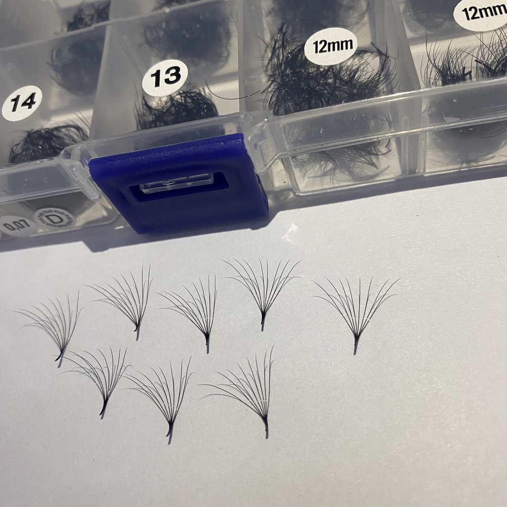 Mi FAN 8D MIX SIZE (8-&gt;13)(9-15) mm C -CC - D 0.05- 007  (1000fan)_ dụng cụ nối mi_THÚY HÀ